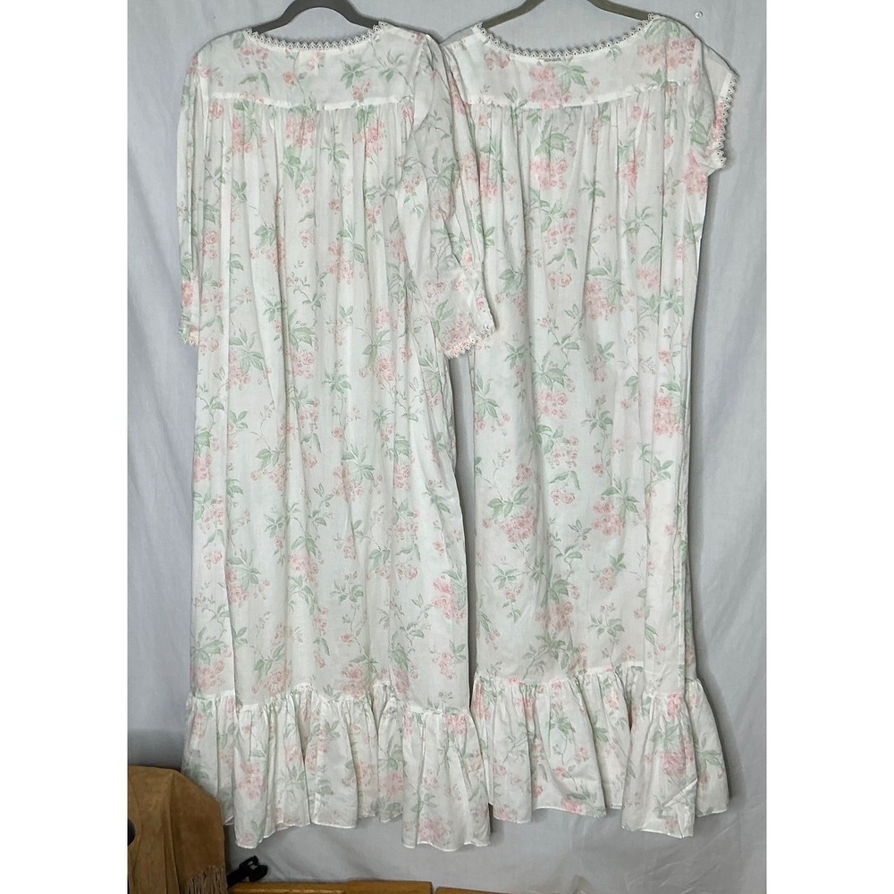 Eileen West for Queen Anne's Lace Floral Nightgown Prairie Lace Trim Ruffle Maxi - Picture 4 of 13